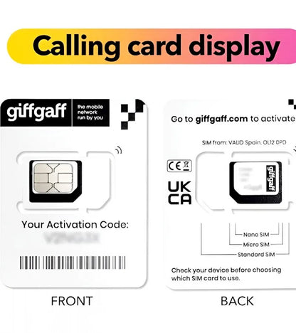 GiffGaff United Kingdom International SIM Card