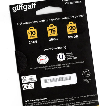GiffGaff United Kingdom International SIM Card